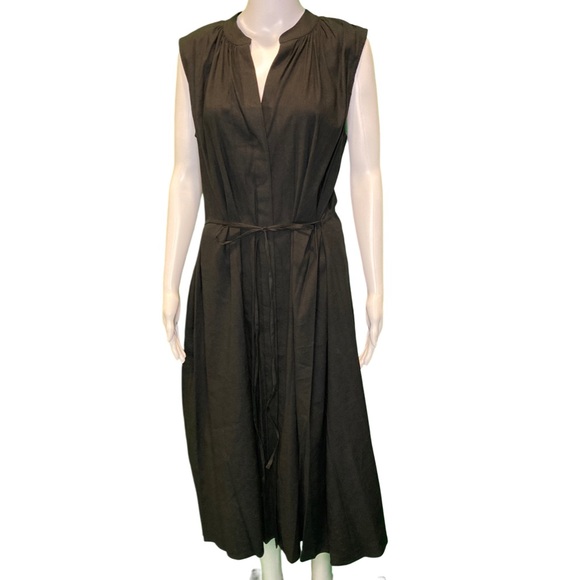 NWT Vince Black Sleeveless Shirred Band Collar Dress - Sz XS and Sz M - Picture 3 of 9